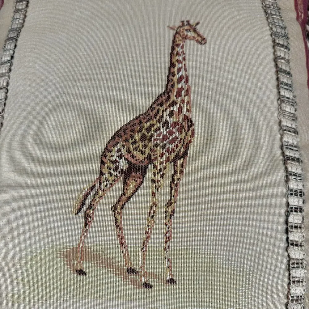 Giraffe Tapestry Pillow 15” x 18” With Insert Safari Africa